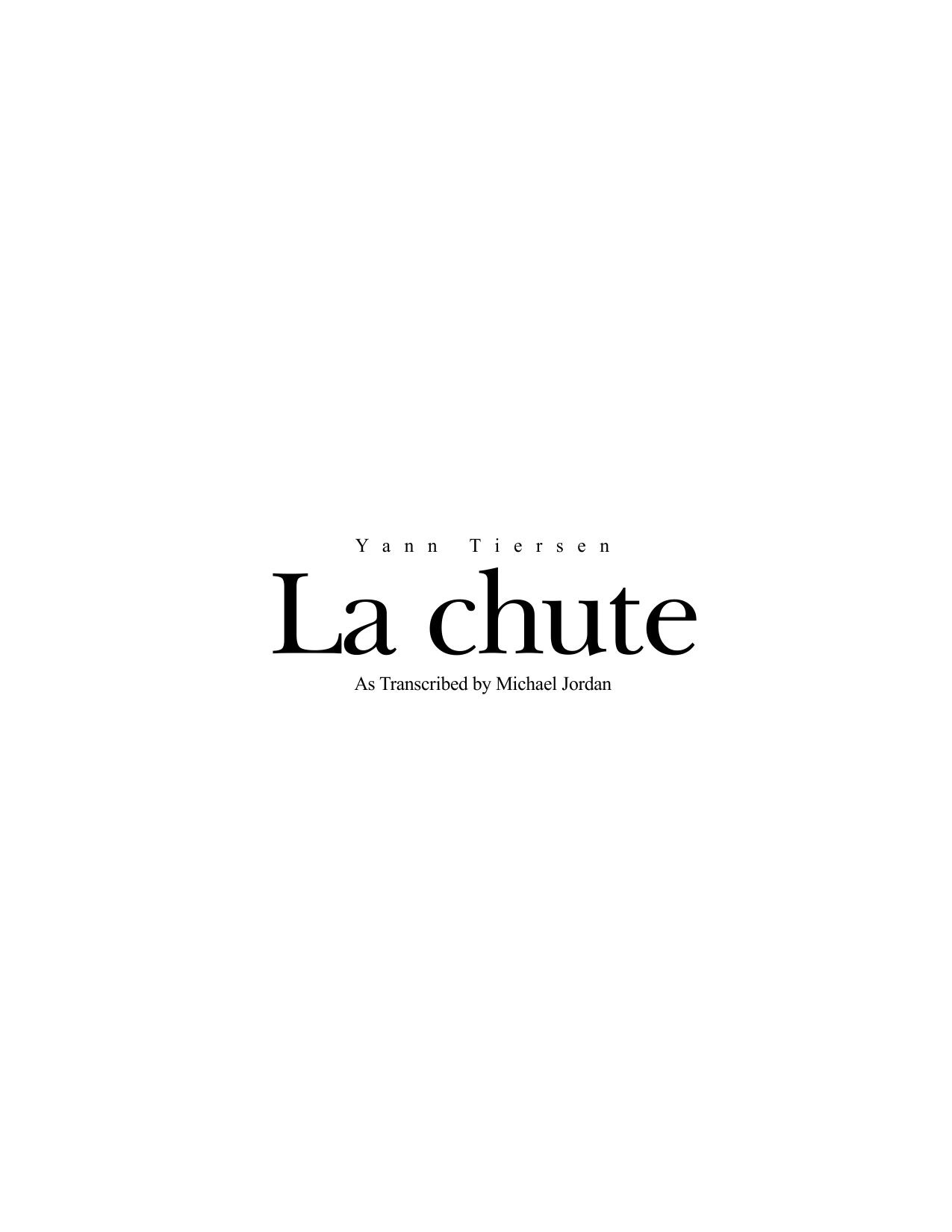 نت پیانوی   La Chute